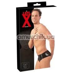 Трусы мужские с анальным фаллоимитатором Latex Briefs, черные - Фото №1