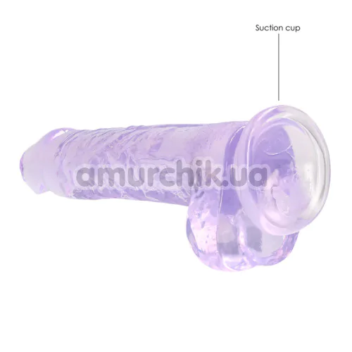 Фаллоимитатор Realrock Crystal Clear Dildo Realistic 8, фиолетовый