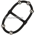 Эрекционное кольцо для члена Steel Beaded Dual Silicone Maximizer, черное - Фото №1