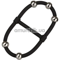 Ерекційне кільце для члена Steel Beaded Dual Silicone Maximizer, чорне - Фото №1