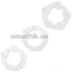 Набір ерекційних кілець Power Plus Cock Ring Series Triple Beaded Ring Set, прозорий - Фото №1