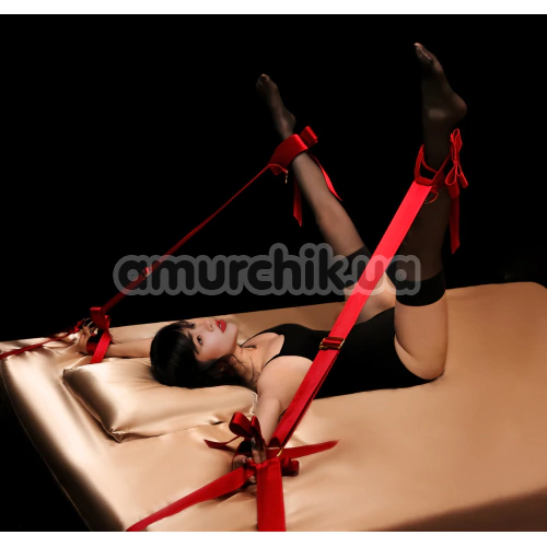 Бондажный набор Upko Bondage Fantasy Bowknot Bed Restraint Straps, красный