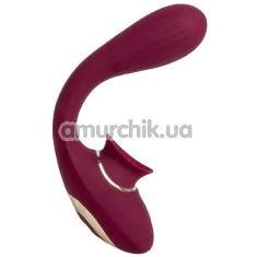 Вібратор S Pleasures Premium Dual Pleasure, бордовий - Фото №1