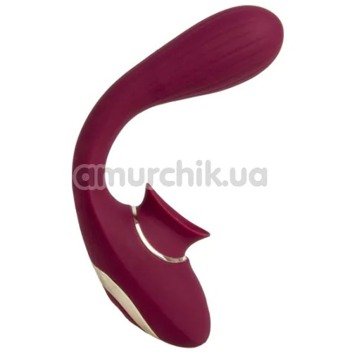 Вибратор S Pleasures Premium Dual Pleasure, бордовый - Фото №1