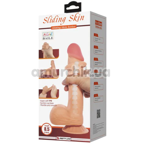 Фаллоимитатор Sliding Skin Bendable 8.5, телесный
