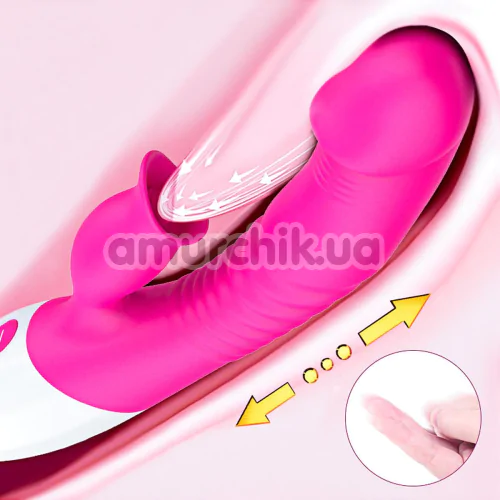 Вібратор з підігрівом FoxShow Silicone 7 Function Vibrator, рожевий