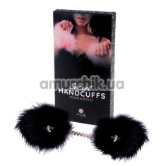 Наручники Secret Marabou Handcuffs, черные - Фото №1