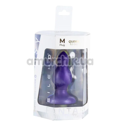 Анальна пробка SilexD Fantasy Liquid Silicone Plug Queen M, фіолетова