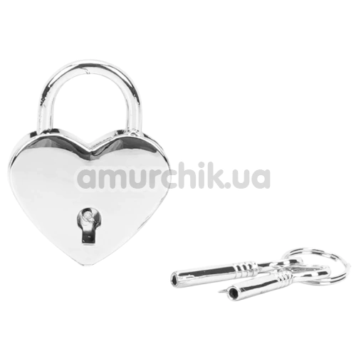 Набор из 2 замков с ключами Liebe Seele Heart-Shaped Lock, серебряный