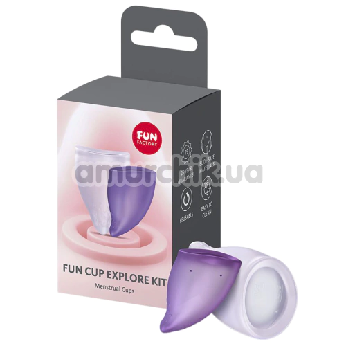 Набір з 2 менструальних чаш Fun Factory Fun Cup Explore Kit, фіолетовий