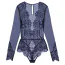 Боди Star Night V-Neck Lace Sexy Bodysuit, синее - Фото №6