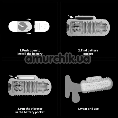 Мастурбатор с вибрацией Knights Ring Drip, белый