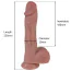 Вибратор с толчками, ротацией и подогревом Natural Play Thrusting Dildo with Swing Motion and Heating D6, телесный - Фото №8