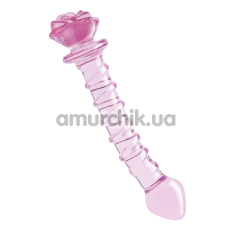 Фаллоимитатор Glaze Glass Rosebud Spiral G-Spot Dildo 9, розовый - Фото №1