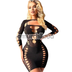Платье Star Night Net Open Mini Dress, черное - Фото №1