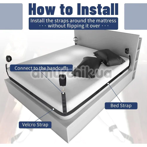 Бондажный набор Lockink Yeahwow Bed Restraint Set, черный