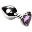 Анальна пробка з рожевим кристалом SWAROVSKI Silver Heart Tourmalin, срібна