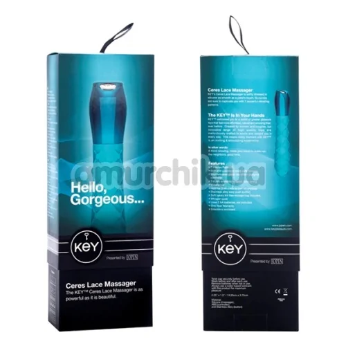 Вибратор KEY Ceres Lace Massager, голубой