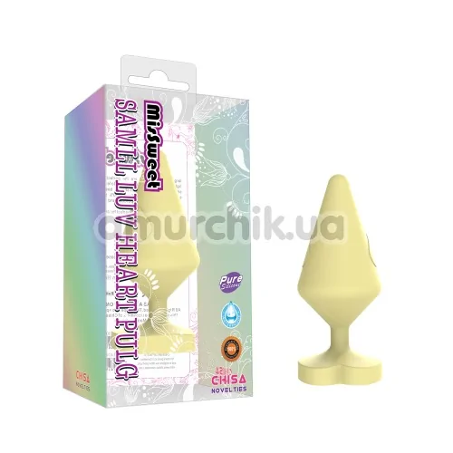 Анальная пробка MisSweet Luv Heart Plug Small, желтая