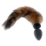 Анальная пробка с коричневым хвостиком Boss Series Fox Tail XXL, черная - Фото №1