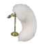 Анальная пробка с белым хвостиком Lockink Sevanda White Fox-Tail Anal Plug Pear, золотая - Фото №8