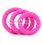 Набор эрекционных колец Posh Silicone Love Rings, 3 шт розовый - Фото №1