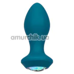 Анальная пробка с вибрацией Power Gem Vibrating Crystal Probe, синяя - Фото №1