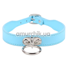 Нашийник DS Fetish Collar With Ring, блакитний - Фото №1
