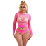 Комплект Star Night Hollow Out Fishnet Lingerie Set, розовый: топ + трусики-стринги - Фото №1