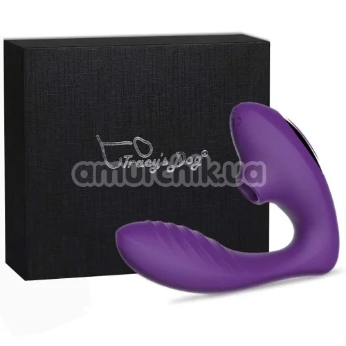 Вібратор з вакуумним стимулятором Tracy's Dog OG Sucking Vibrator, фіолетовий