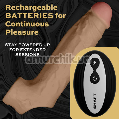 Насадка на пеніс з вібрацією Shaft Vibrating Sheath Model F Size 2, світло-коричнева