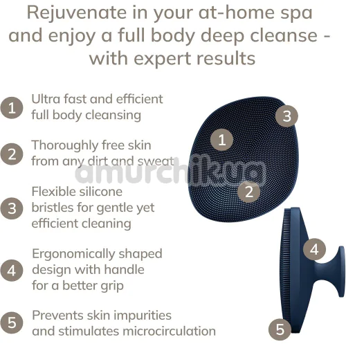 Щітка для тіла Geske Body Brush 4 in 1 Suction Mount, синя
