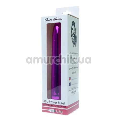 Вібратор Boss Series Ultra Power Bullet Glossy, рожевий