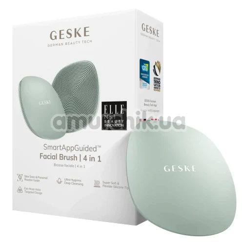 Щетка для лица Geske Facial Brush 4 in 1, зеленая