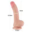 Фаллоимитатор Sliding-Skin Dual Layer Dong 7.5 с изогнутым стволом, телесный - Фото №5