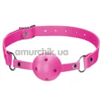 Кляп Ouch! Ball Gag With Leather Straps, розовый - Фото №1