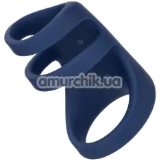Насадка на пенис с вибрацией Viceroy Rechargeable Triple Cock Cage, синяя - Фото №1