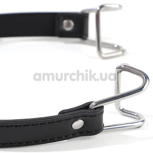 Кляп-кольцо DS Fetish Hooks Faux Leather, черный