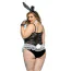 Костюм зайчика JSY Sexy Lingerie 8374, черно-белый: боди + ушки + перчатки + чокер - Фото №2