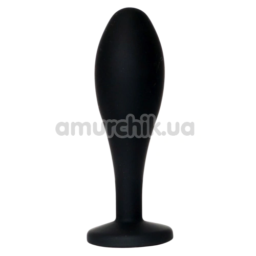 Анальна пробка з прозорим кристалом Exclusivity Jewellery Silicone Straight Plug M, чорна