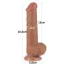 Фаллоимитатор Sliding-Skin Dual Layer Dong 8 с маленькой мошонкой, светло-коричневый - Фото №6