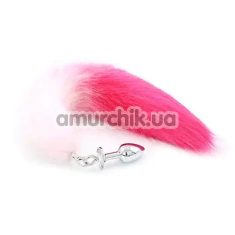 Анальная пробка с хвостом лисы DS Fetish Anal Plug Faux Fur Fox Tail съемная, розовая - Фото №1