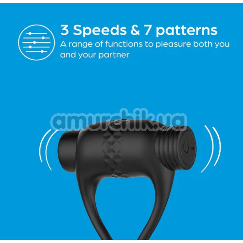 Виброкольцо для члена So Divine Adjustable Vibrating Ring, черное