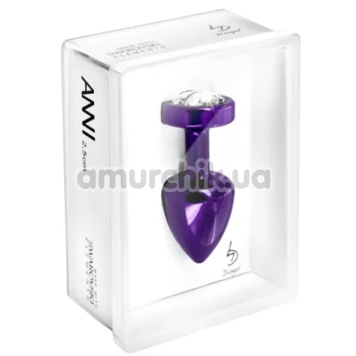 Анальная пробка с прозрачным кристаллом SWAROVSKI Anni R Clover T2, фиолетовая