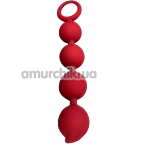 Анальная цепочка Loveshop Silicone Four Anal Beads Chain, красная - Фото №1
