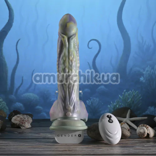 Вибратор с толчками Gender X Monster's Ball, зелено-фиолетовый