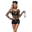 Костюм поліцейської JSY Sexy Lingerie 7510, чорний: боді + берет + чокер + наручники - Фото №1