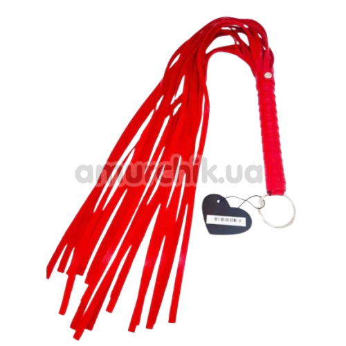 Флоггер DS Fetish Flogger With Ring, красный - Фото №1