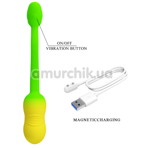 Віброяйце Pretty Love Poulsen, жовто-салатове