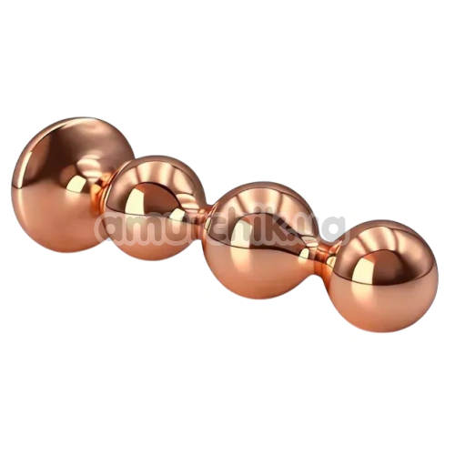 Анальна пробка з рожевим кристалом Alume Metal Beaded Plug S, бронзова